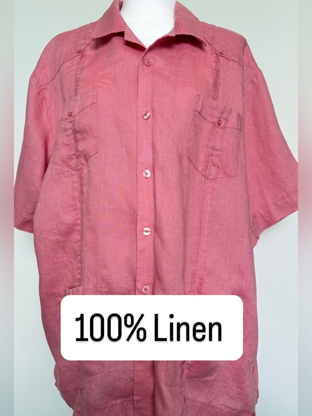 Cubavera 100% Linen Short Sleeve Shirt – XXL